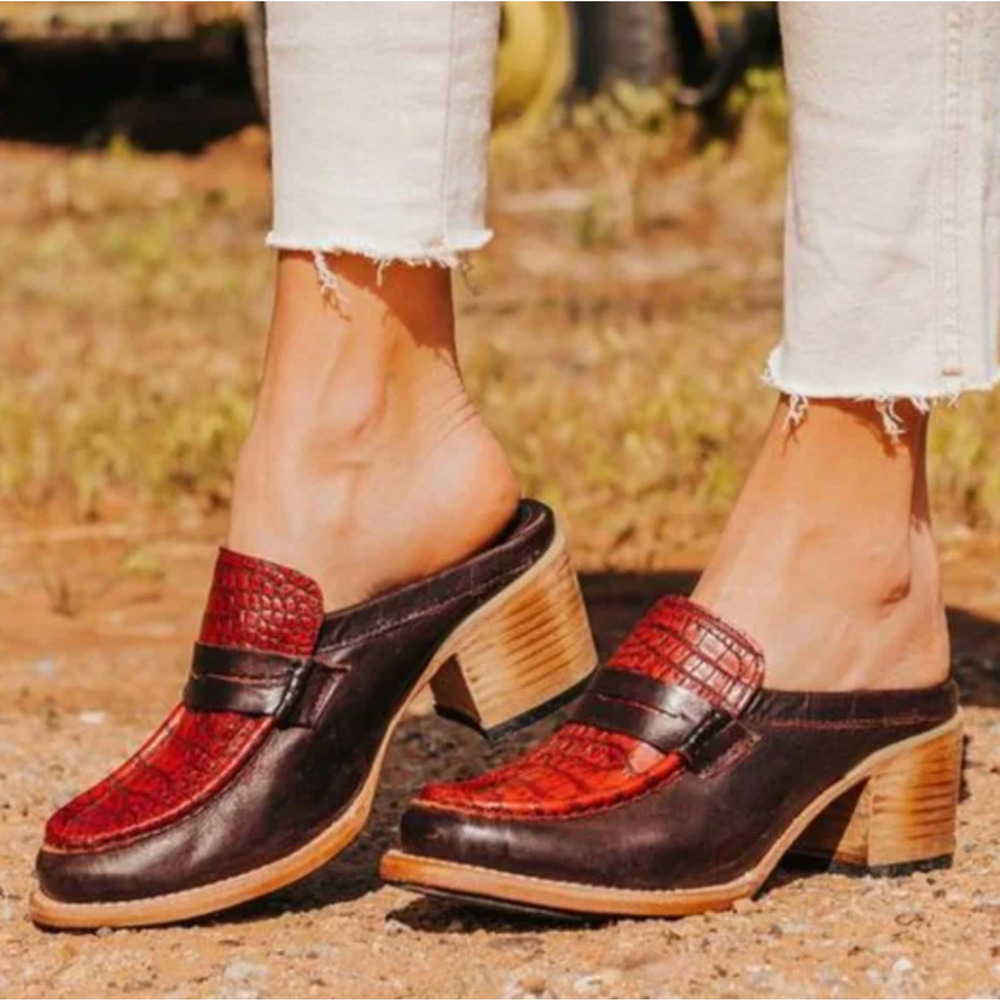 Freebird 8 Collins Red Heeled Mules